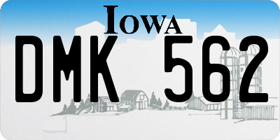 IA license plate DMK562
