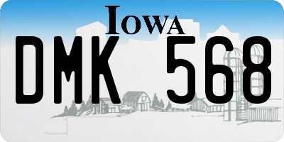 IA license plate DMK568