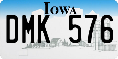 IA license plate DMK576