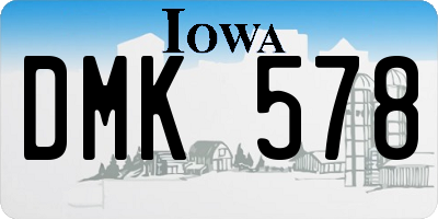 IA license plate DMK578