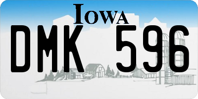 IA license plate DMK596