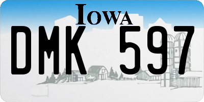 IA license plate DMK597