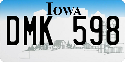 IA license plate DMK598