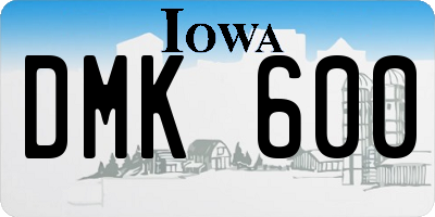 IA license plate DMK600