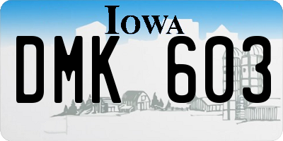 IA license plate DMK603
