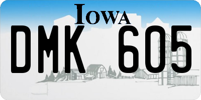 IA license plate DMK605