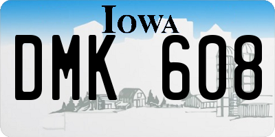 IA license plate DMK608