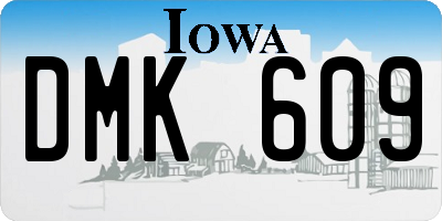 IA license plate DMK609