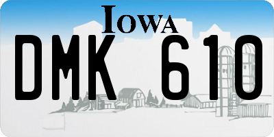 IA license plate DMK610