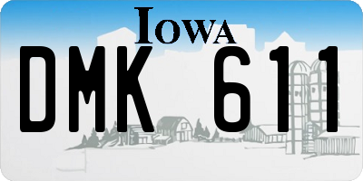 IA license plate DMK611
