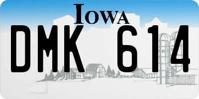 IA license plate DMK614