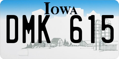 IA license plate DMK615