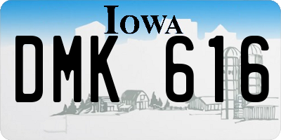 IA license plate DMK616