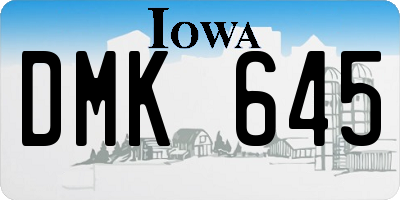 IA license plate DMK645