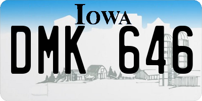 IA license plate DMK646