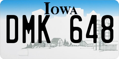 IA license plate DMK648