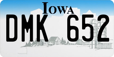 IA license plate DMK652