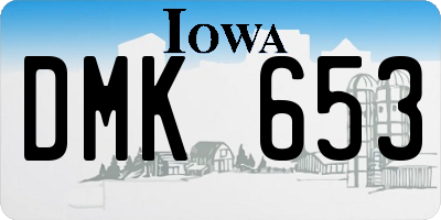 IA license plate DMK653