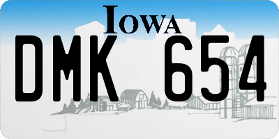 IA license plate DMK654