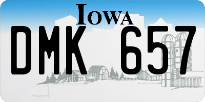 IA license plate DMK657