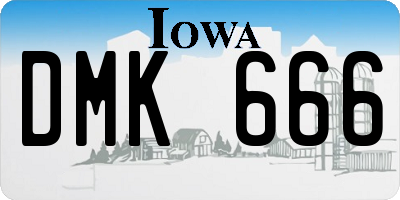 IA license plate DMK666