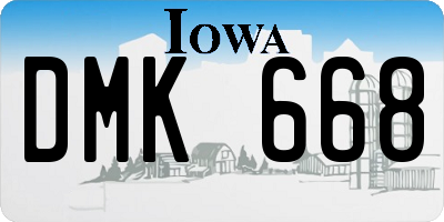 IA license plate DMK668