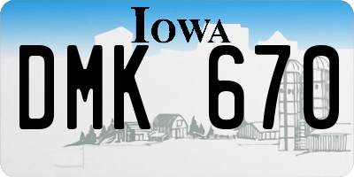 IA license plate DMK670