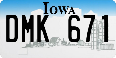 IA license plate DMK671