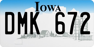 IA license plate DMK672