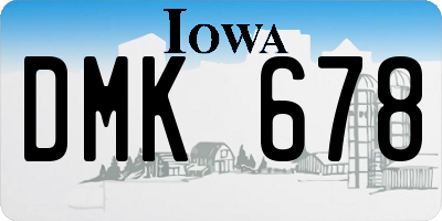 IA license plate DMK678
