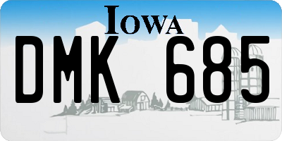 IA license plate DMK685