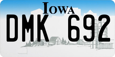 IA license plate DMK692