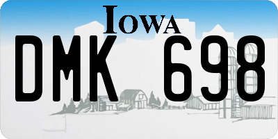 IA license plate DMK698