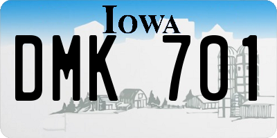 IA license plate DMK701