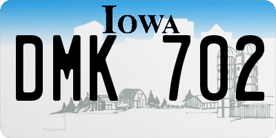 IA license plate DMK702