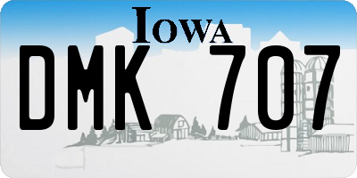 IA license plate DMK707