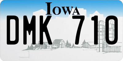 IA license plate DMK710