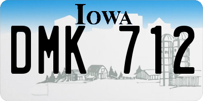 IA license plate DMK712