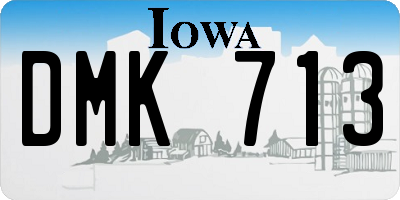 IA license plate DMK713