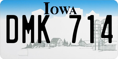 IA license plate DMK714