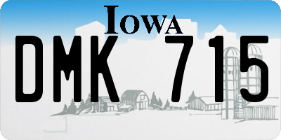 IA license plate DMK715