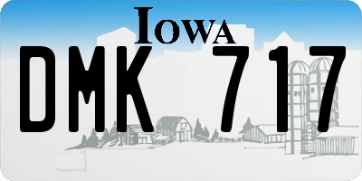 IA license plate DMK717
