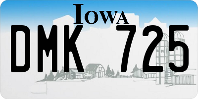 IA license plate DMK725
