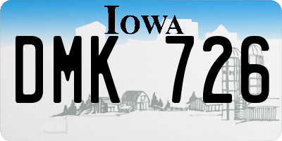 IA license plate DMK726