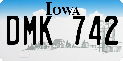 IA license plate DMK742