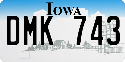 IA license plate DMK743