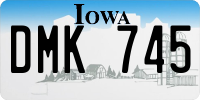 IA license plate DMK745