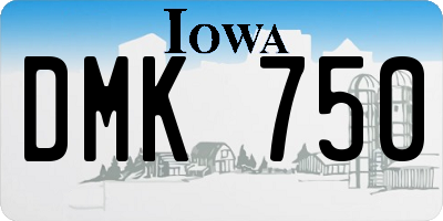 IA license plate DMK750