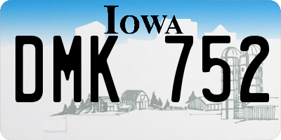 IA license plate DMK752