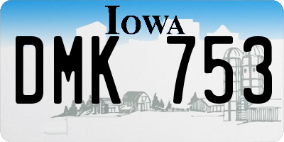 IA license plate DMK753